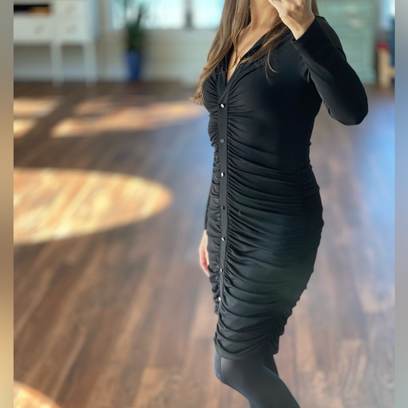 Renee C Made in USA Ruched Dress - Picture 2 of 2